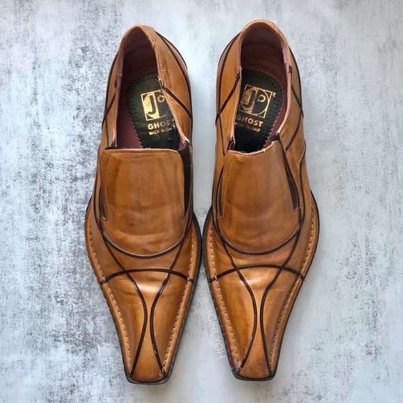 Jo Ghost Leather Square Toe Italian Loafers - Picture 4 of 9